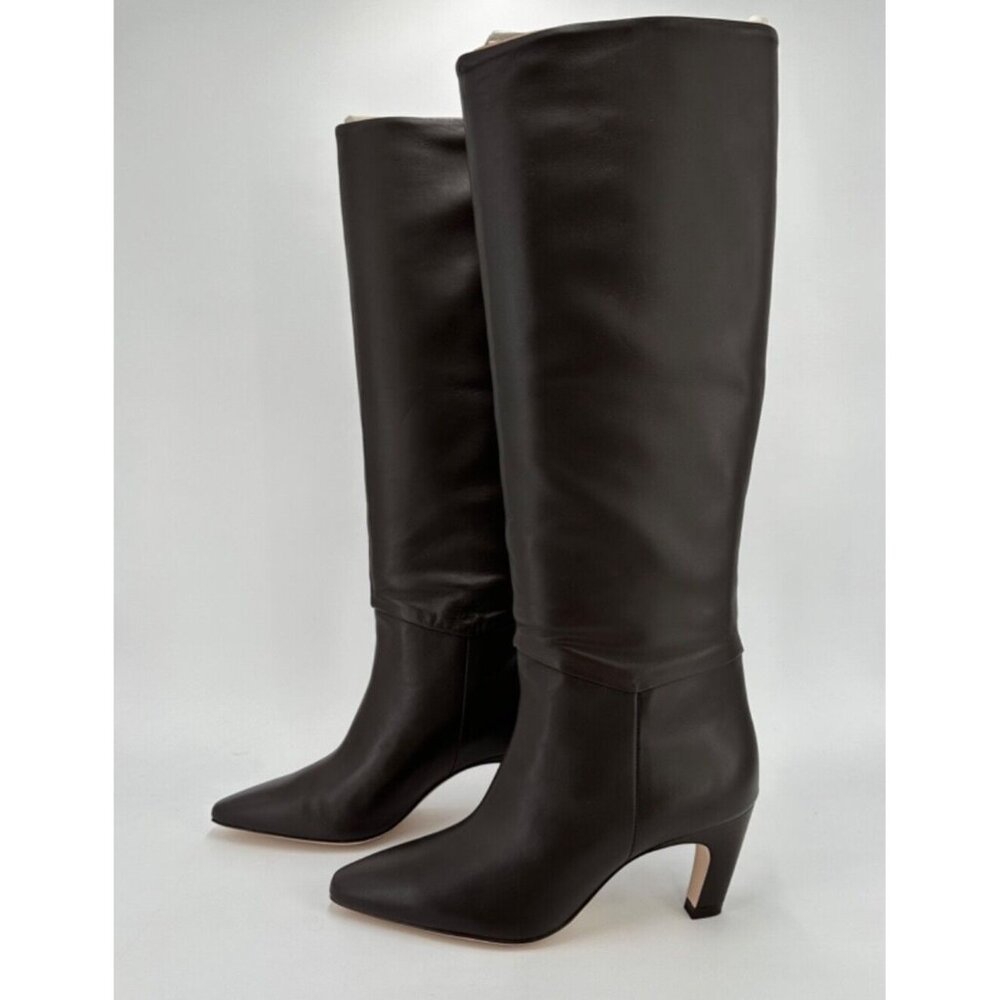 Everlane The Knee-High Banana Heel Boot in Brown Leather sz 7.5 Women's Pull-on